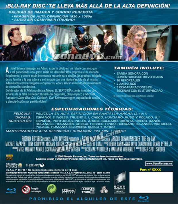 carátula El 6º Día portada 3