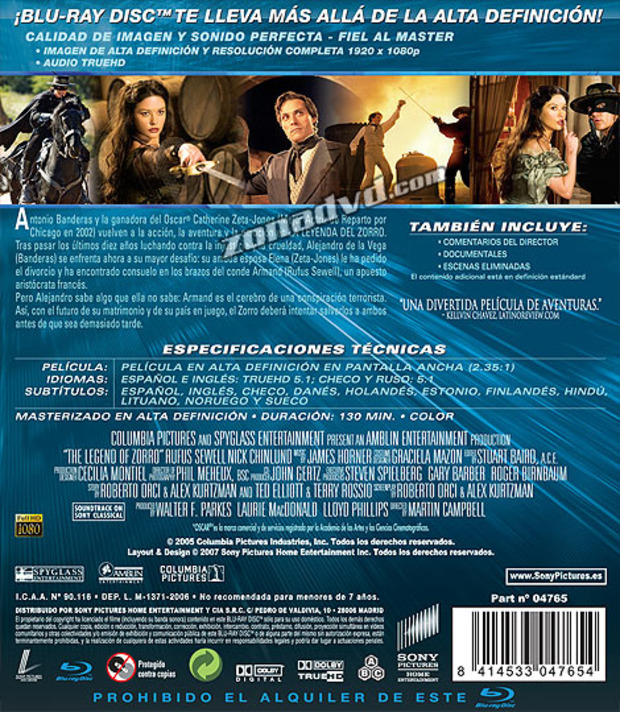 carátula La Leyenda del Zorro portada 3