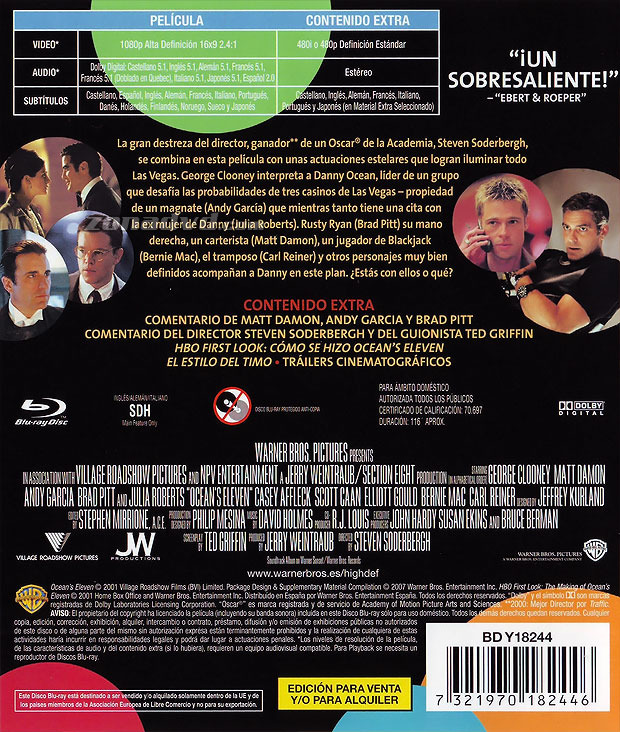 carátula Ocean\'s Eleven portada 4