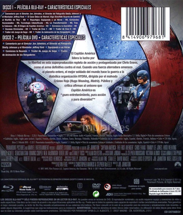carátula Capitán América: El Primer Vengador 3