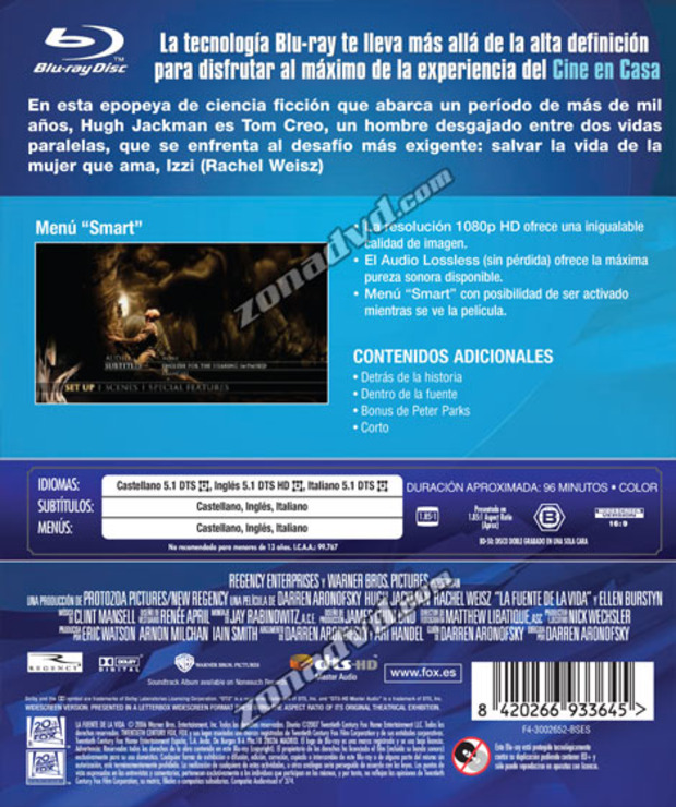 carátula La Fuente de la Vida (The Fountain) portada 3