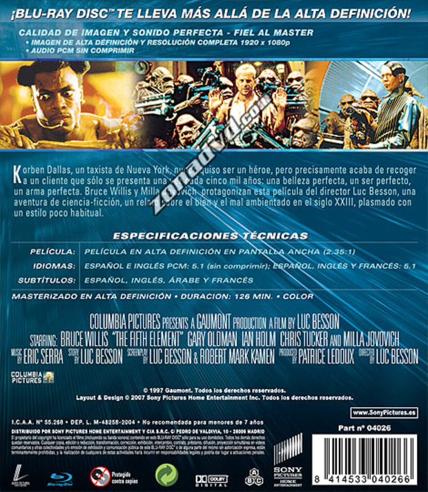 carátula El Quinto Elemento portada 3