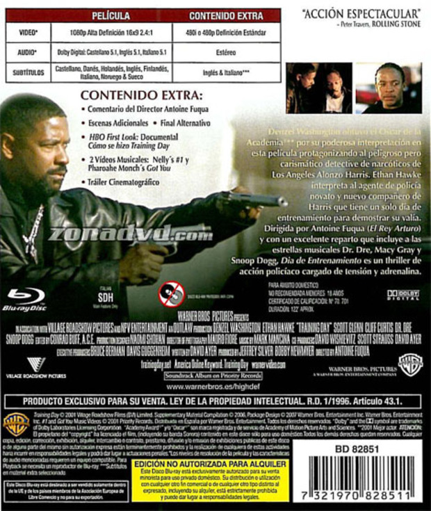carátula Training Day portada 4