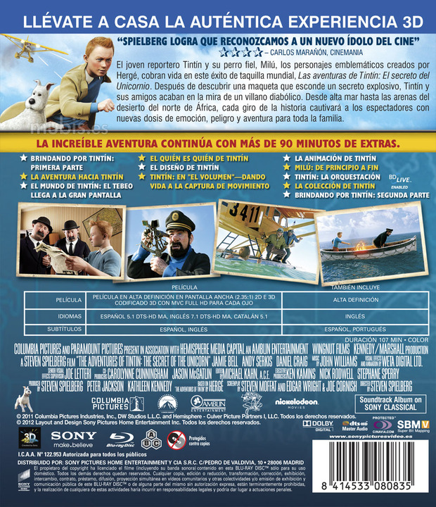 carátula Las Aventuras de Tintin: El Secreto del Unicornio 5