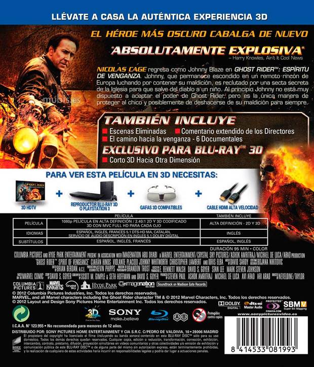 carátula Ghost Rider: Espíritu de Venganza 4
