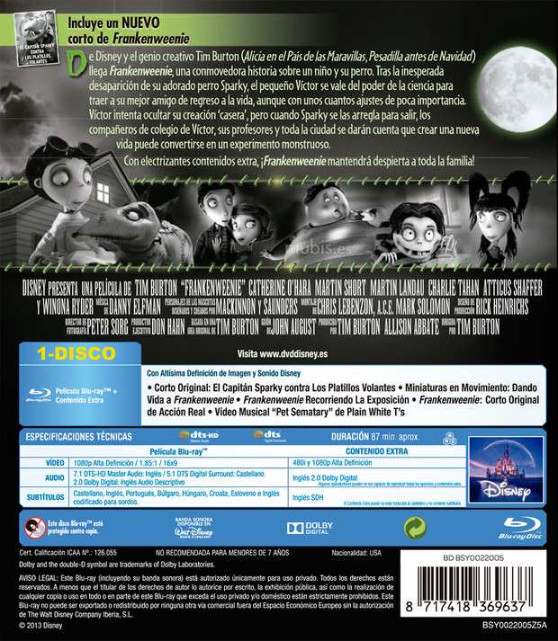 carátula Frankenweenie 4