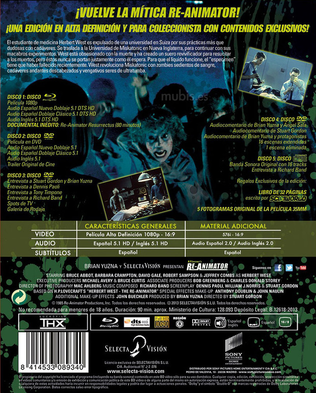 carátula Re-Animator - Edición Coleccionista 3