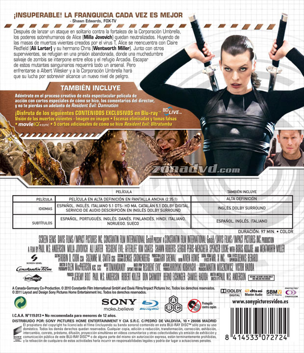carátula Resident Evil: Ultratumba portada 3
