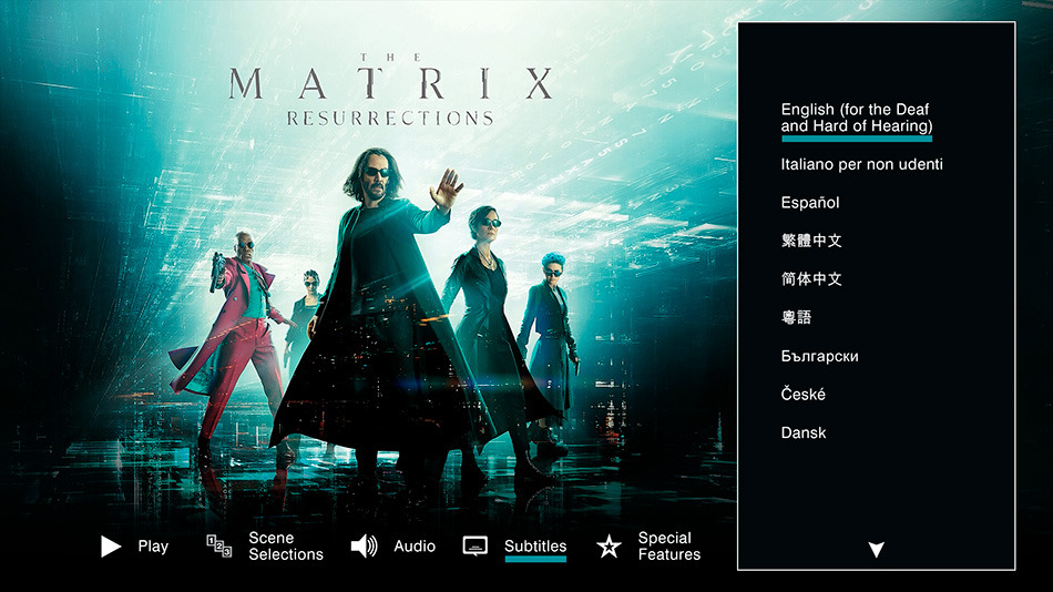 menú Matrix Resurrections Blu-ray - 8