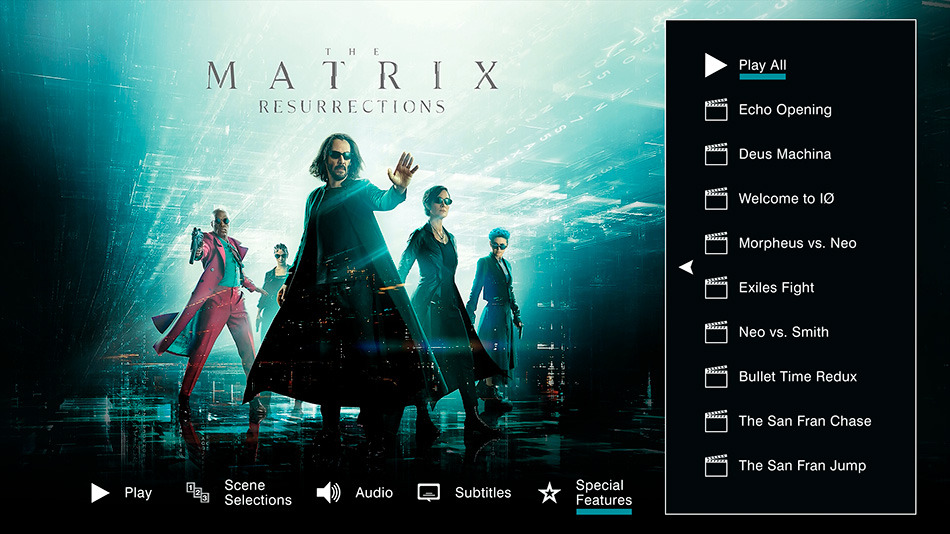 menú Matrix Resurrections Blu-ray - 12