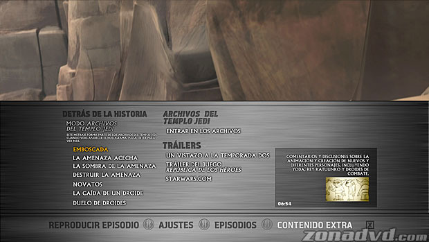 menú Star Wars: The Clone Wars - Primera Temporada Blu-ray - 4