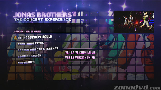 menú Jonas Brothers en Concierto Blu-ray - 1