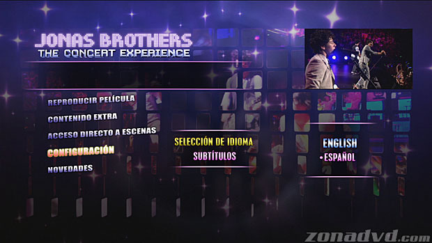 menú Jonas Brothers en Concierto Blu-ray - 4