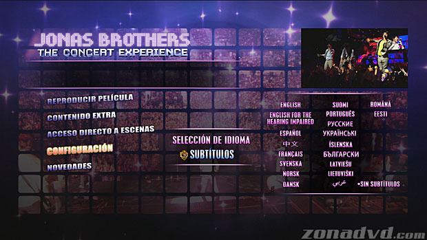 menú Jonas Brothers en Concierto Blu-ray - 5