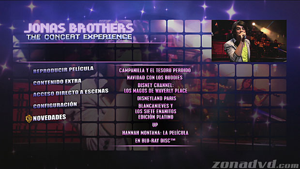 menú Jonas Brothers en Concierto Blu-ray - 6