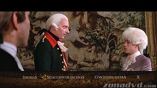 menú Amadeus - Montaje del Director Blu-ray - 1