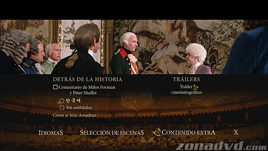 menú Amadeus - Montaje del Director Blu-ray - 4