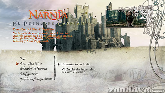 menú Las Crónicas de Narnia: El Príncipe Caspian Blu-ray - 2