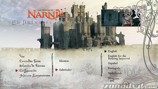 menú Las Crónicas de Narnia: El Príncipe Caspian Blu-ray - 5