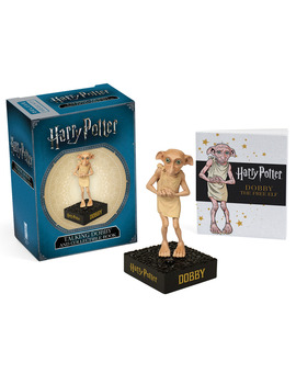 Mini figura de Dobby de Harry Potter con mini libro en inglés (7 cm)