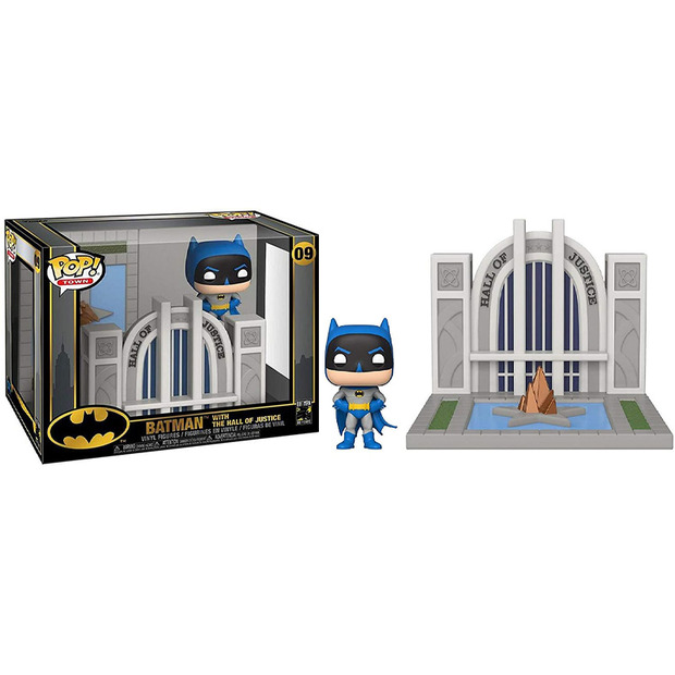 Funko - Figura de Batman - Batman con el Salón de la Justicia