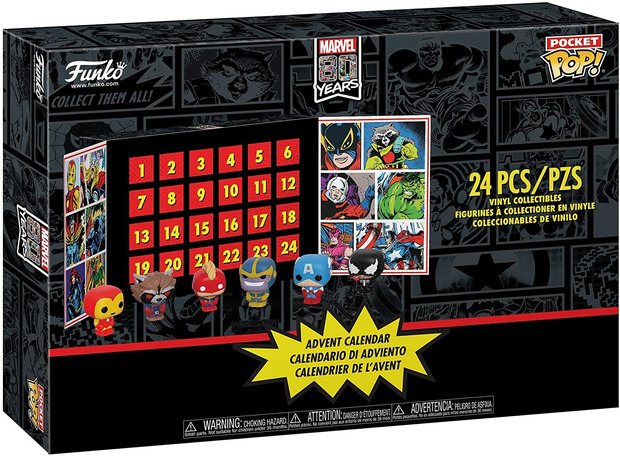 Calendario de Adviento de Marvel con 24 figuras Funko pequeñas