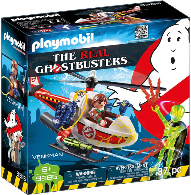 Playmobil de Peter Venkman en helicóptero de Ghostbusters (Cazafantasmas)
