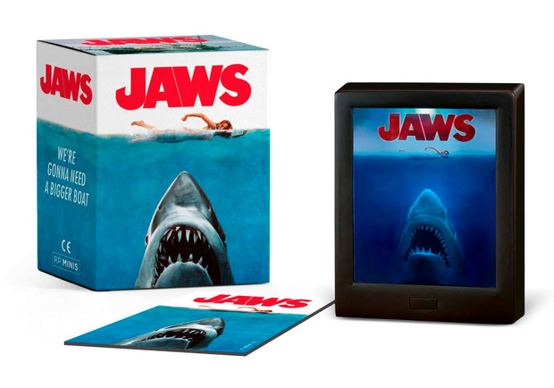 Caja con el póster de Tiburón con luz, música y un imán (7 cm)