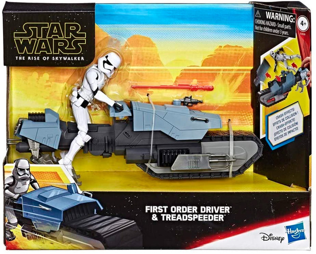 Vehículo Treadspeeders de Star Wars con soldado de la Primera Orden