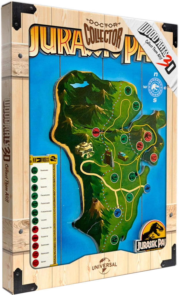 Póster 3D de madera de Jurassic Park (Parque Jurásico) de WoodArts 3D (Doctor Collector)