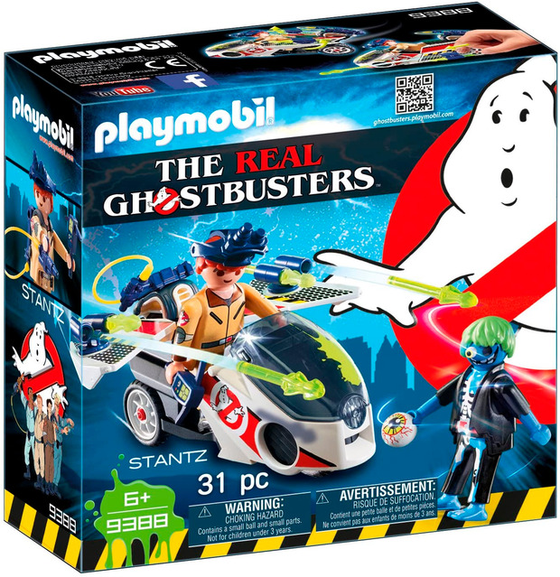 Playmobil de Ray Stantz con moto voladora de Ghostbusters (Cazafantasmas)