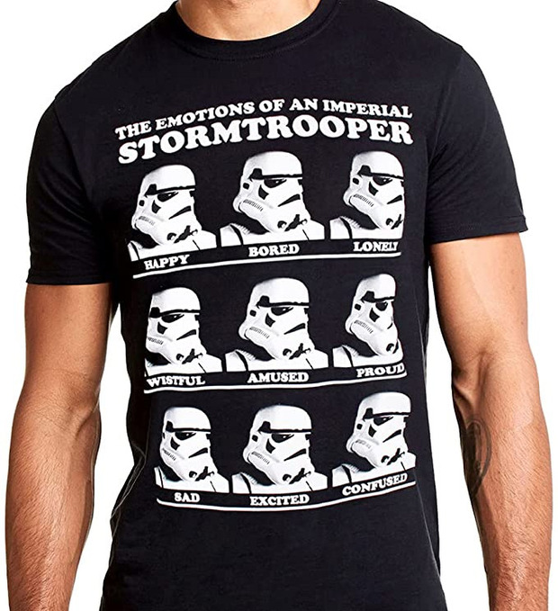Camiseta "Stormtrooper Emotions" de Star Wars (negra)