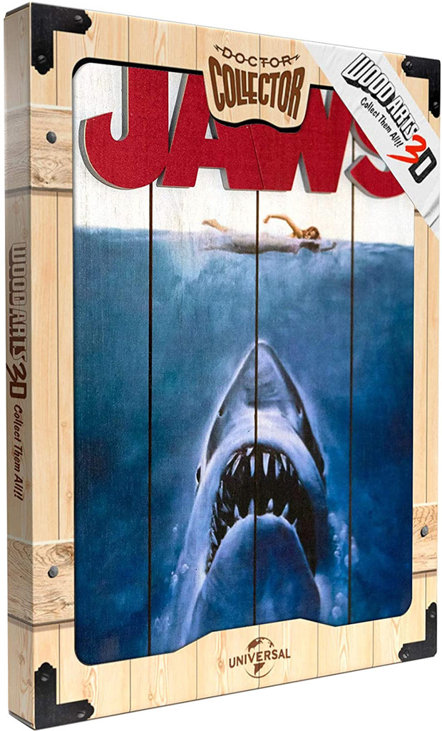 Póster 3D de madera de Jaws (Tiburón) de 40x30 cm de WoodArts 3D (Doctor Collector)