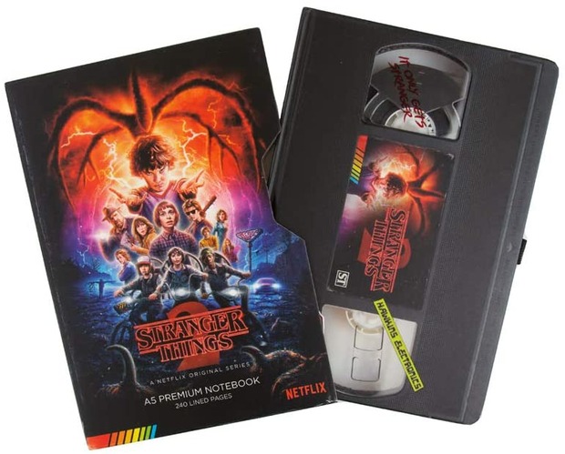 Cuaderno de notas de la serie Stranger Things con forma de VHS tamaño A5