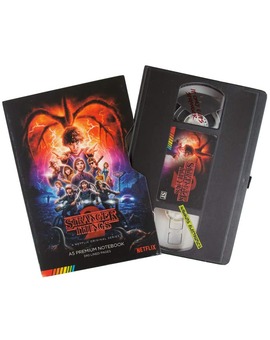 Cuaderno de notas de la serie Stranger Things con forma de VHS tamaño A5