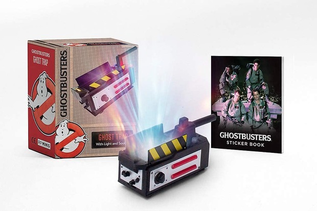 Mini trampa de los Cazafantasmas con luces y sonidos con mini libro de pegatinas