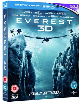 Everest en 3D y 2D/Incluye castellano en 3D y 2D. Inédita en España en Blu-ray 3D