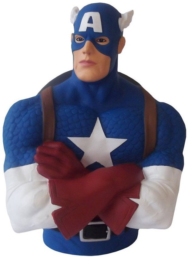 Hucha con forma del busto de Capitán América (20 cm)