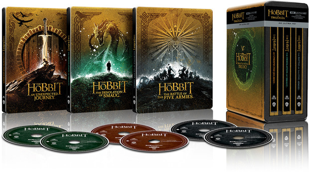 carátula Trilogía El Hobbit - Versión Extendida (Edición Metálica) Ultra HD Blu-ray 1