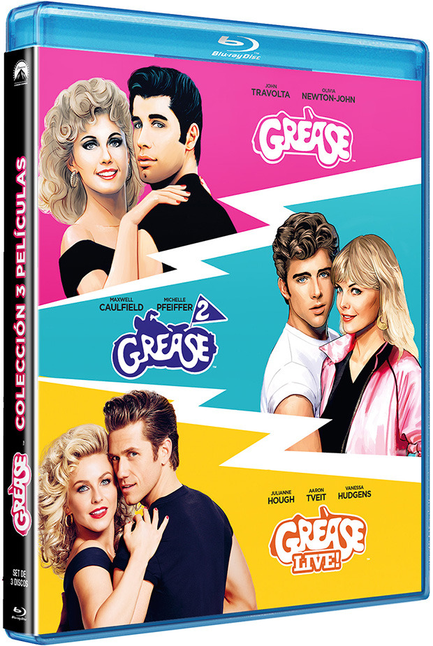 carátula Pack Grease + Grease 2 + Grease Live! Blu-ray 1