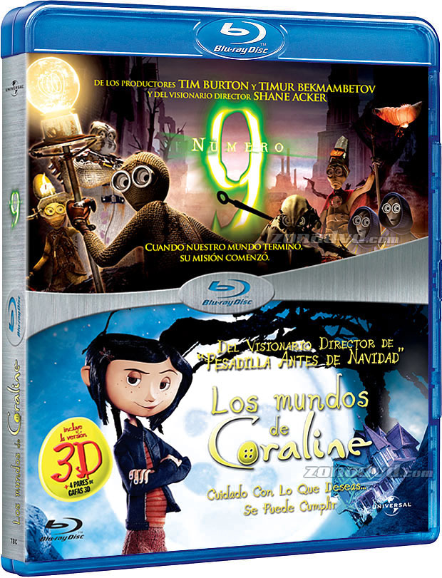 Pack Número 9 + Los Mundos de Coraline Blu-ray