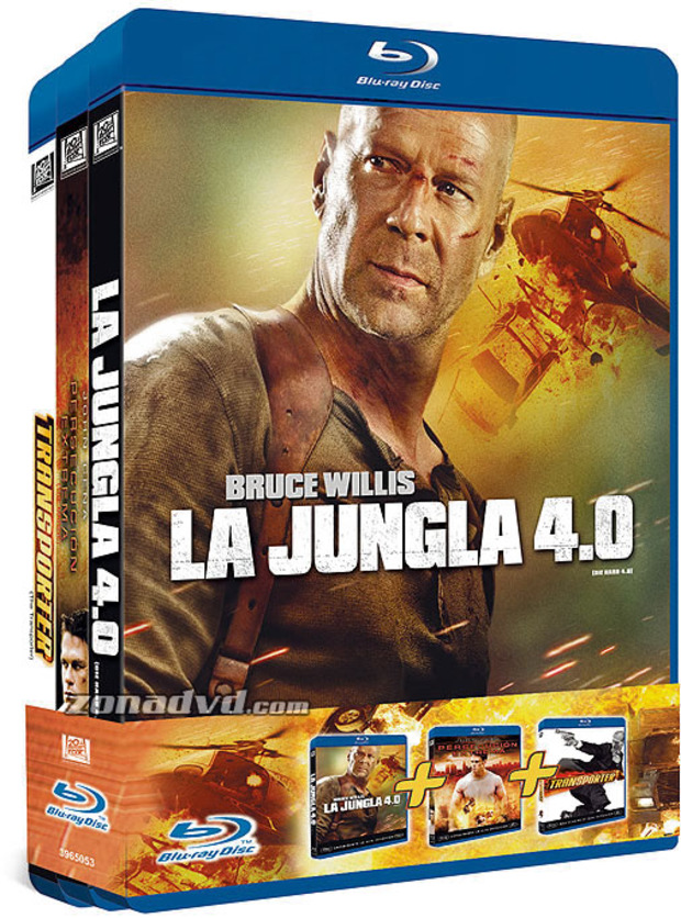 carátula Pack La Jungla 4.0 + Transporter + Persecución Extrema Blu-ray 1