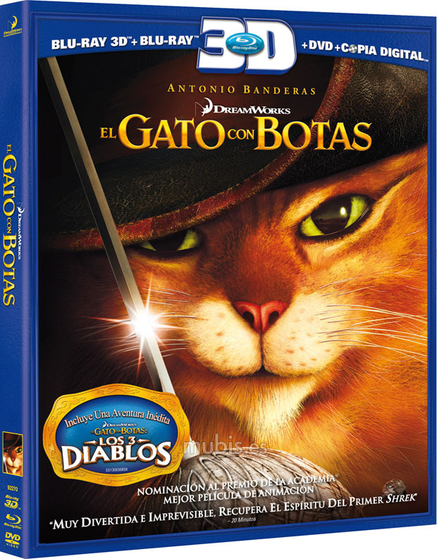 carátula El Gato con Botas Blu-ray 3D 1