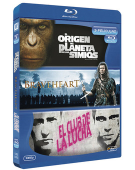 Pack El Origen del Planeta de los Simios + Braveheart + El Club de la Lucha Blu-ray