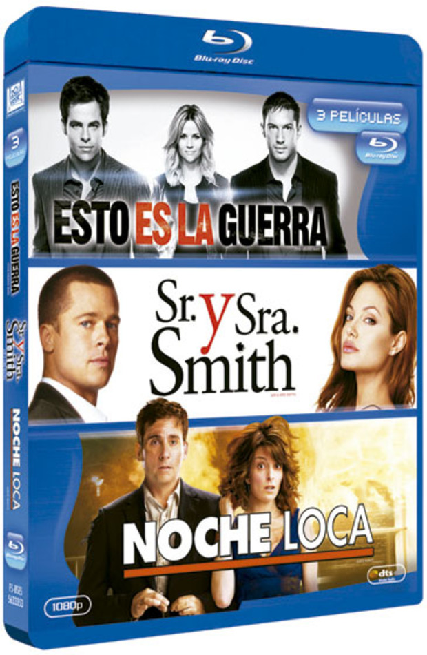 carátula Pack Esto es la Guerra + Sr y Sra Smith + Noche Loca Blu-ray 1