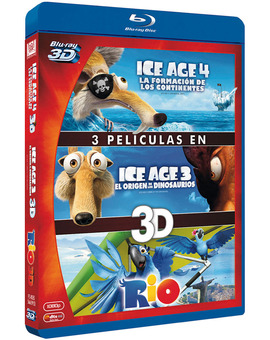 Pack Ice Age 3 + Ice Age 4 + Rio Blu-ray 3D