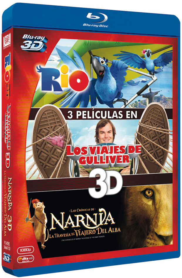 Pack Rio + Los Viajes de Gulliver + Las Crónicas de Narnia 3 Blu-ray 3D