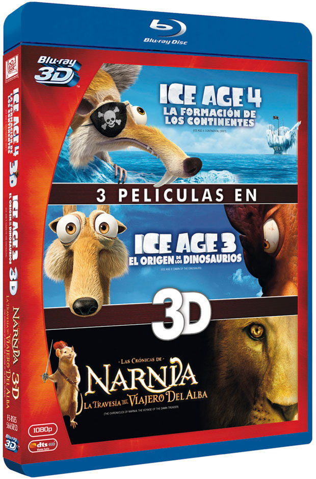 carátula Pack Ice Age 4 + Ice Age 3 + Las Crónicas de Narnia 3 Blu-ray 3D 1