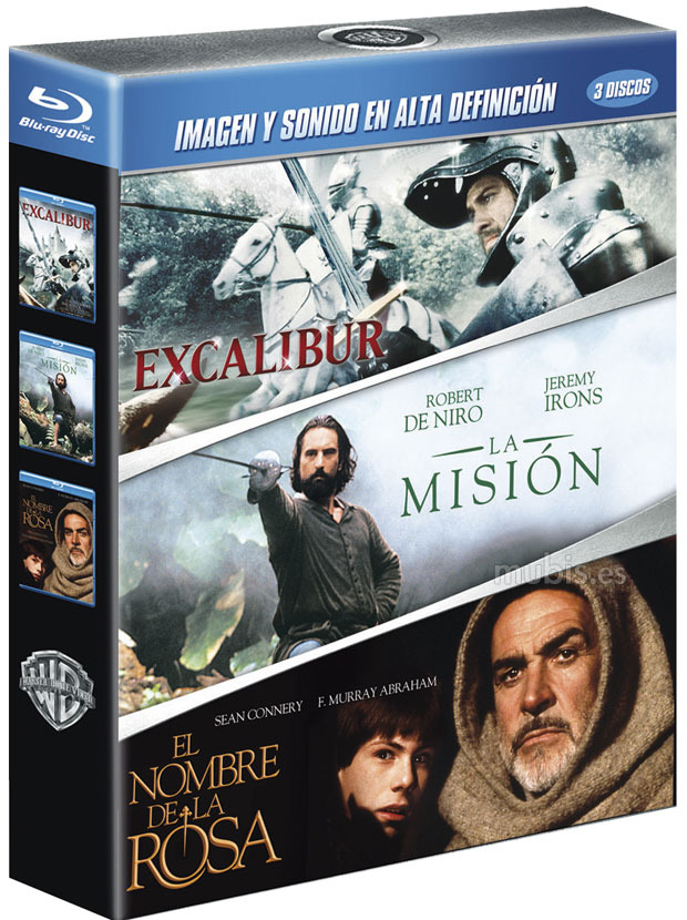 carátula Pack Excalibur + La Misión + El Nombre de la rosa Blu-ray 1