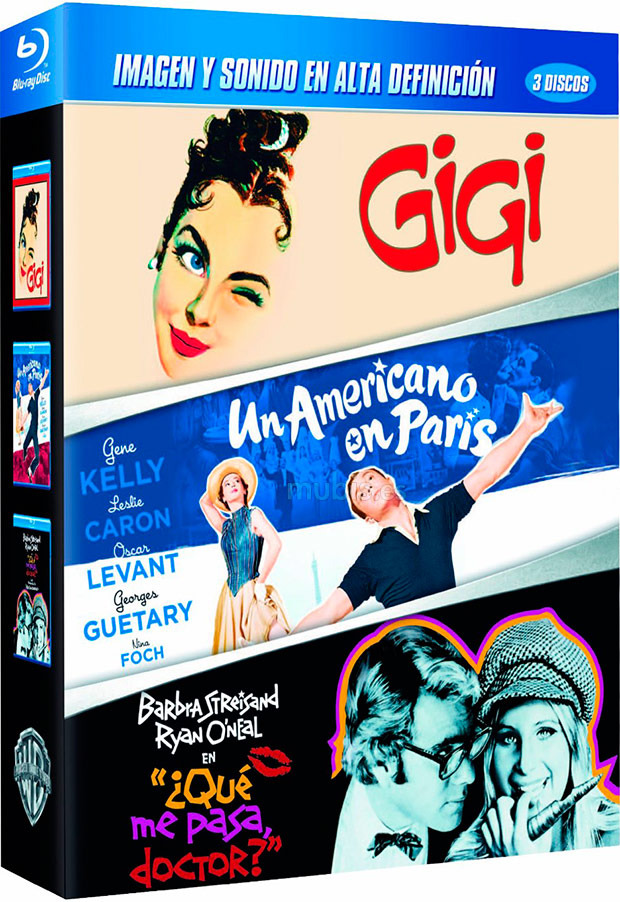 carátula Pack Gigi + Un Americano en París + ¿Qué me Pasa, Doctor? Blu-ray 1
